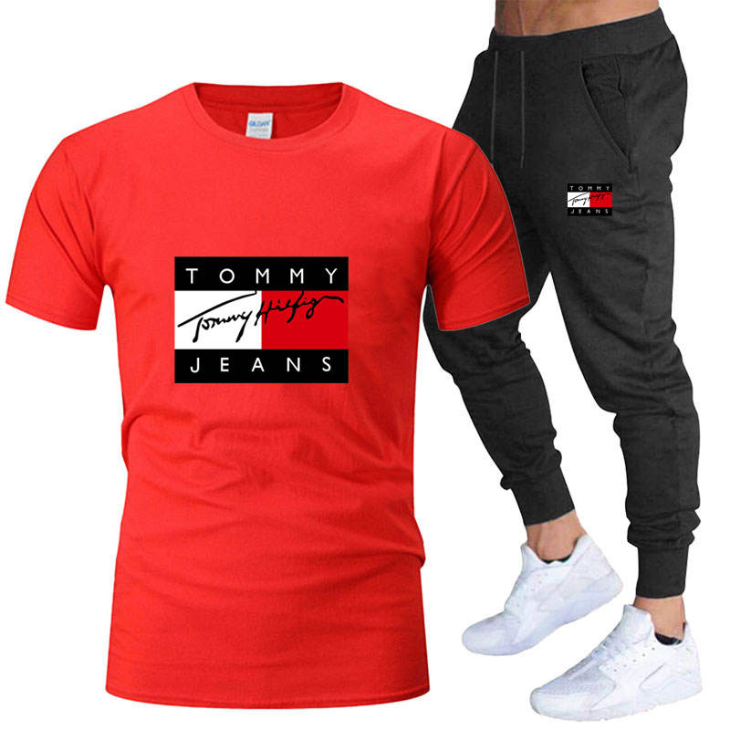 2025 new JT wholesale summer men's fashion suit casual T-shirt trousers suit hip-hop style plus size knitted sportswear